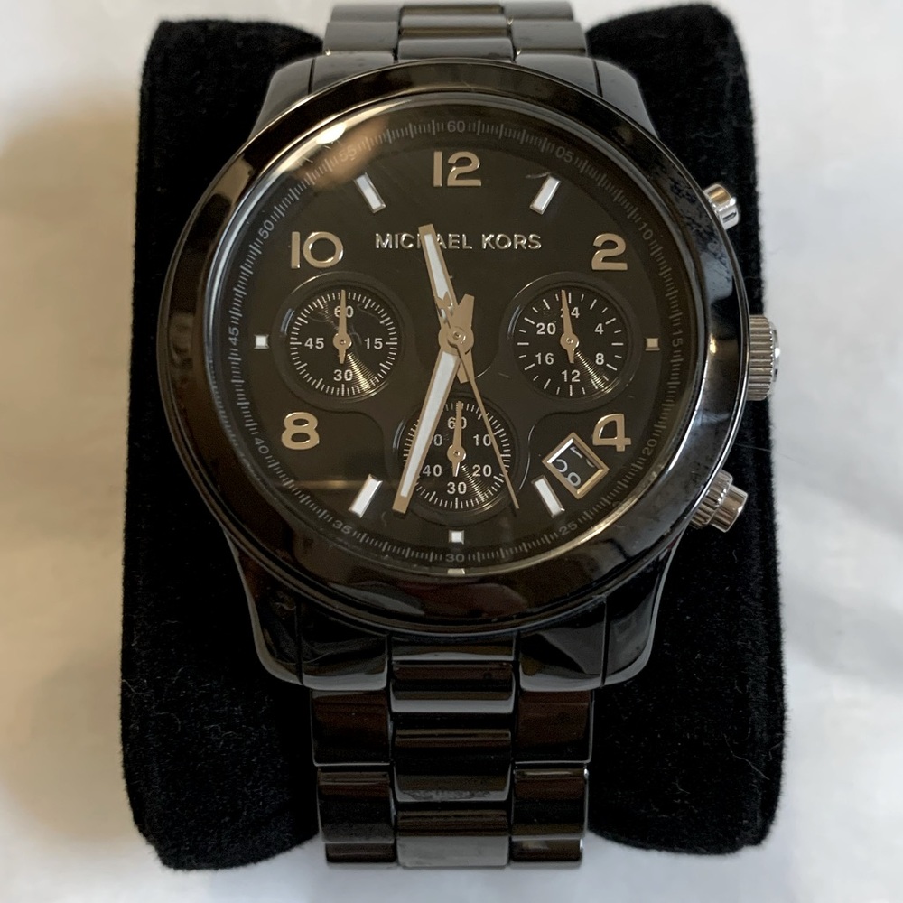 Michael Kors Women's Black Ceramic Runway Watch
